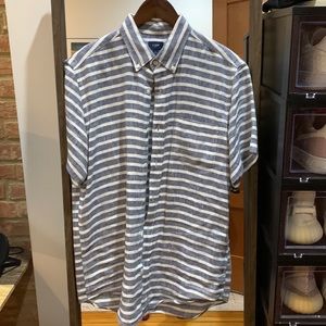 J Crew Linen Short-Sleeve Button-Down Shirt